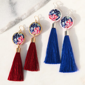 unique tassel earrings crysanthemum DEVOI x NEXT ROMANCE collab tassel earrings