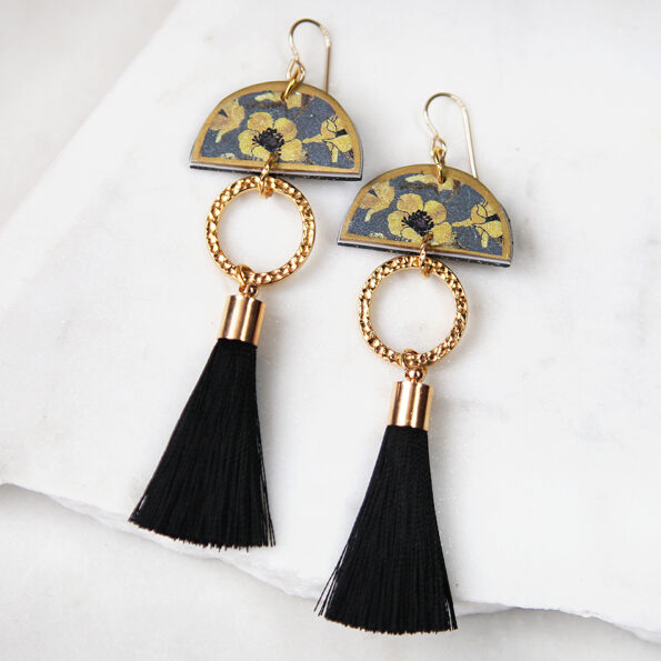 devoi gold black moon dancer art earrings NEXTROMANCE made in australia jewellery
