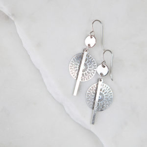 coin bar cathedral lasercut silver funky earrings Next Romance Jewels