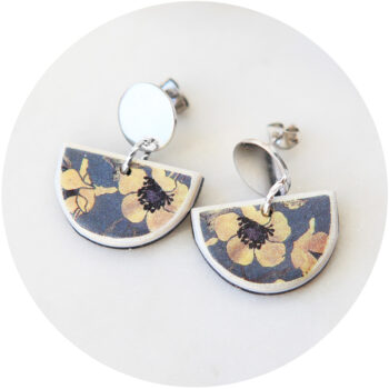 devoi half moon art earrings studs Next Romance Jewellery Australia