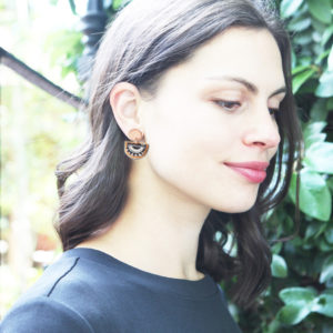 little half moon sun earrings gold julz model