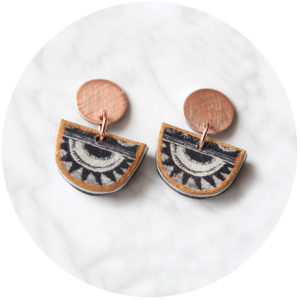 little moon stud earrings Next Romance Jewellery half moon black