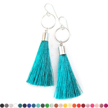 silver tassel earrings hoop circle NEXT ROMANCE jewellery made in australia entrep ladystartup