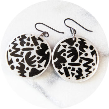 Black ziggy dot earrings next romance australian jewellery