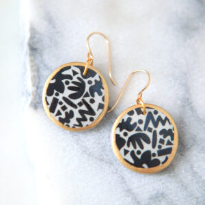 small gold dot squiggle ziggy earrings black and white Next romance jewellery australia