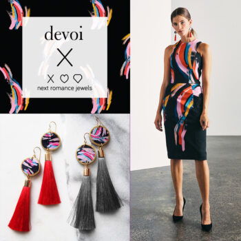 Devoi electric heart collaboration earrings choose tassel colour and length