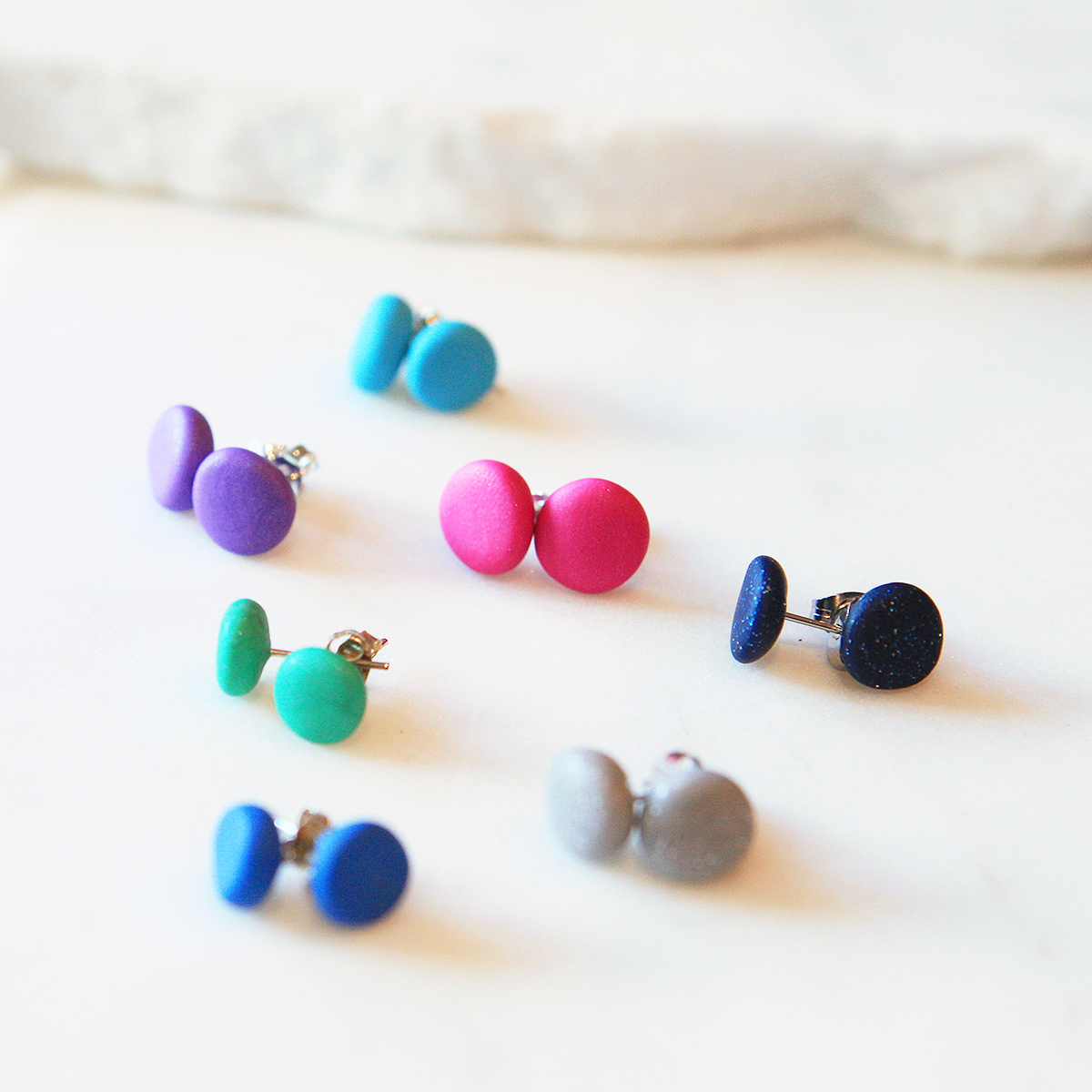 Clay earrings store studs