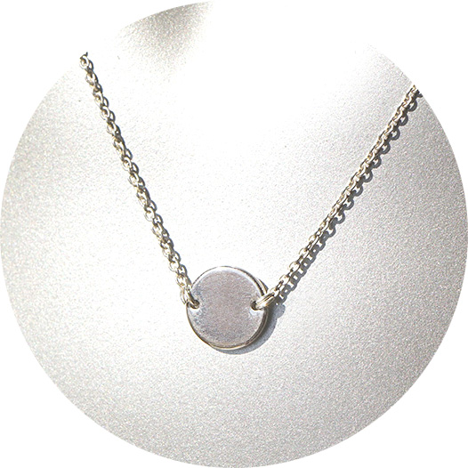 10mm coin necklace geo CROP modern fine NEXT ROMANCE sterling silver chain