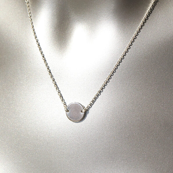 10mm coin necklace geometric modern fine NEXT ROMANCE sterling silver chain