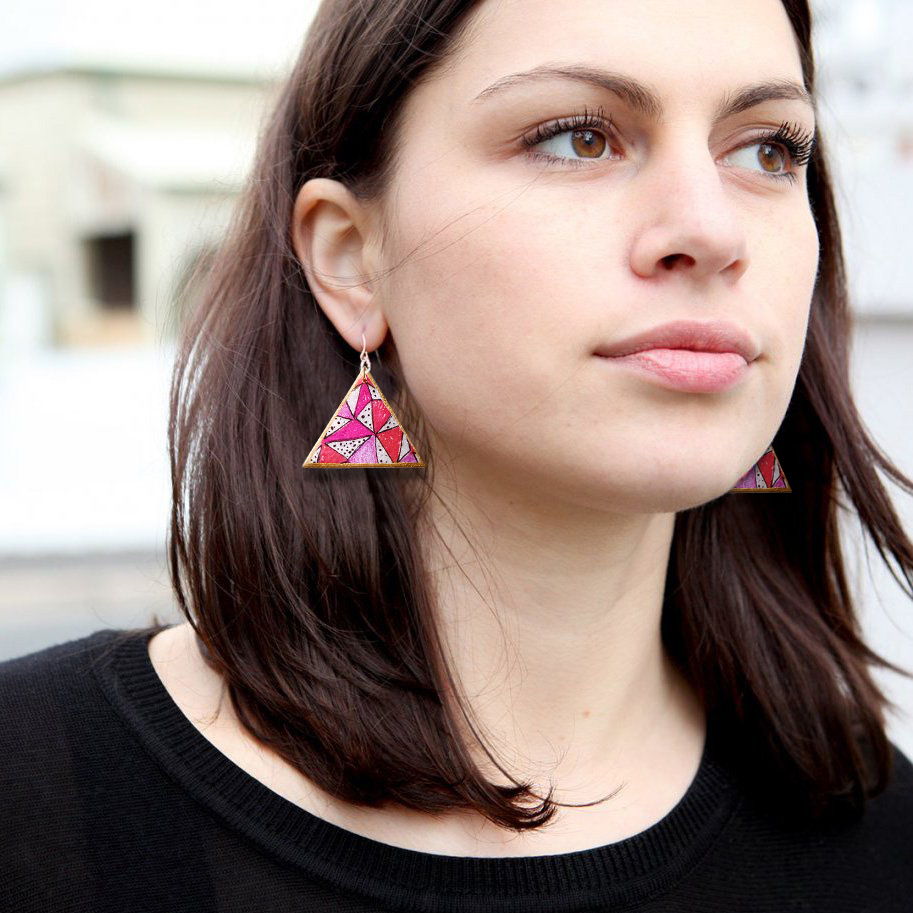 Papel Picado Fiesta triangle earrings NEXT ROMANCE jewellery craft victoria australia