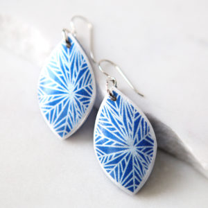 next romance jewellery australia blue snowflake marquis art earrings polyresin tile
