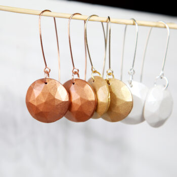 mica gem faceted titanium silver drop earrings NEXT ROMANCE new dangle