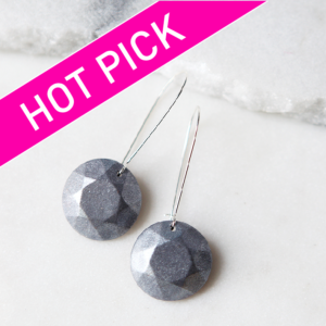 mica gem faceted titanium silver drop earrings NEXT ROMANCE new dangle
