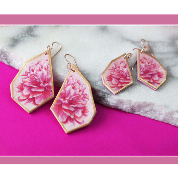 peony flora geometric wing pink marble rose gold NEXT ROMANCE jewellery unique funky designs