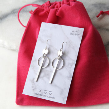 hoop bar earrings silver modern next romance jewellery