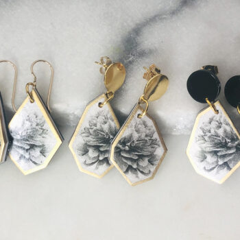 peony art earrings grey gold studs hooks top options next romance jewellery