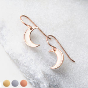 rose gold GSR moon earrings silver modern next romance jewellery
