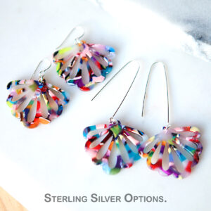 butterfly earrings with sterling silver hooks made in australia by Next romance jewellery melbourne unique art earrings