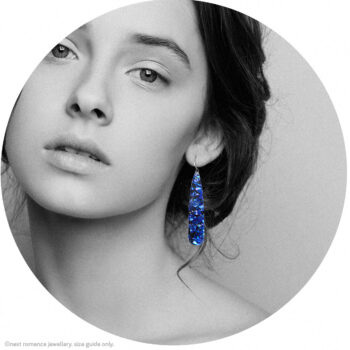 blue black glitter long earrings paddlepop stick new romance jewellery australia