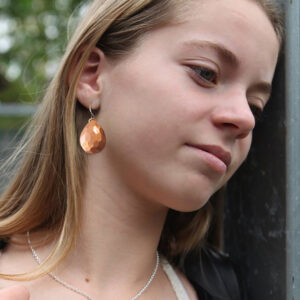 teardrop mica copper rose gold geometric facet earrings new next romance jewellery LUCY channel ten celebrity handmade in australia