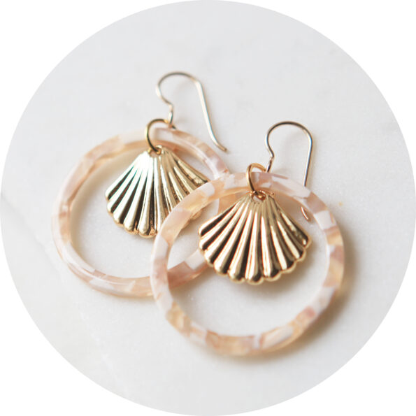 gold seashell hoop earrings next romance jewellery