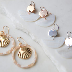 gold seashell hoop earrings next romance jewellery
