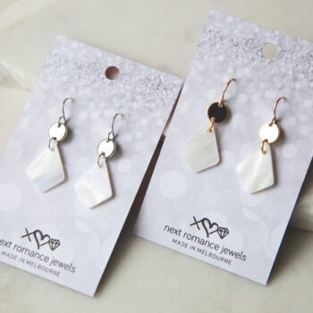 single shell and coin rose gold earrings next romance unique jewellery