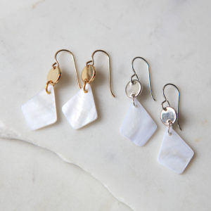 single shell and coin rose gold earrings next romance unique jewellery