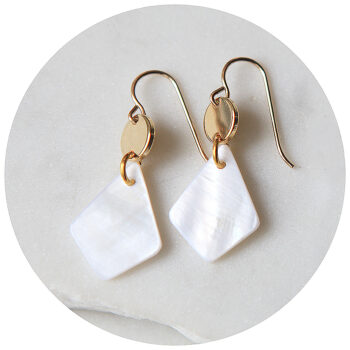 single shell and coin rose gold earrings next romance unique jewellery