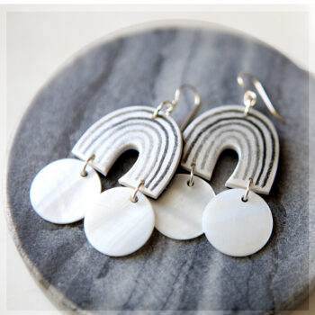 black MOP shell rainbow arch earrings next romance jewellery australia