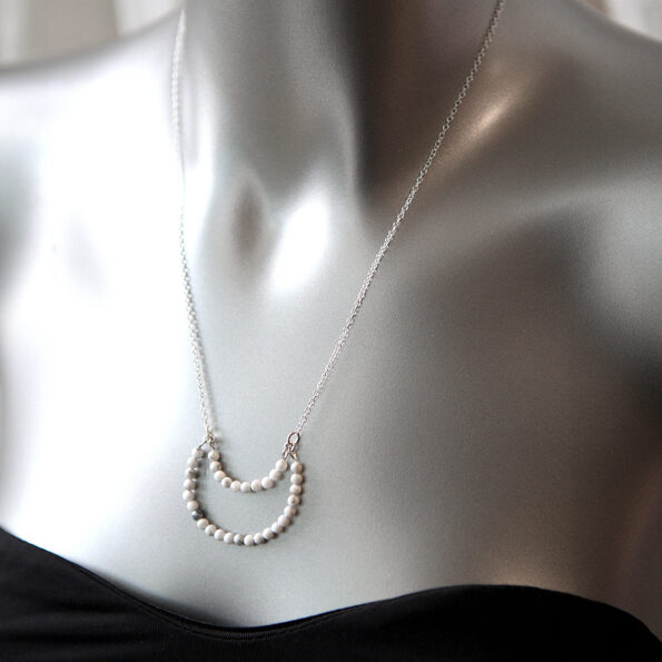 gemstone moon bead necklace next romance jewellery australia howlite marble white