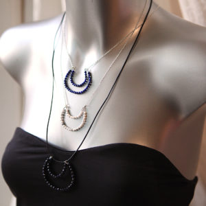 gemstone moon bead necklace next romance jewellery australia howlite marble white blue