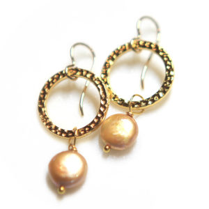 hammer hoop and pearl earringsgold next romance jewellery
