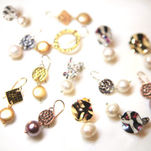 hammer hoop and pearl earringsgold next romance jewellery