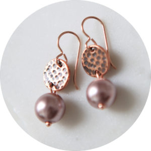 hammered silver Pearl earrings NEXT ROMANCE jewellery