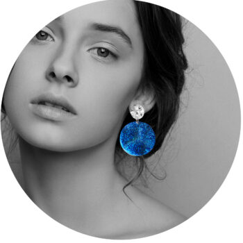 earring model blue glitter unique earrings