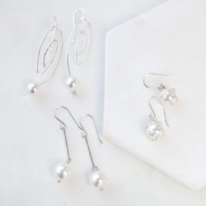 pearl wrapped in sterling silver earrings next romance jewellery handmade original jewellery australia