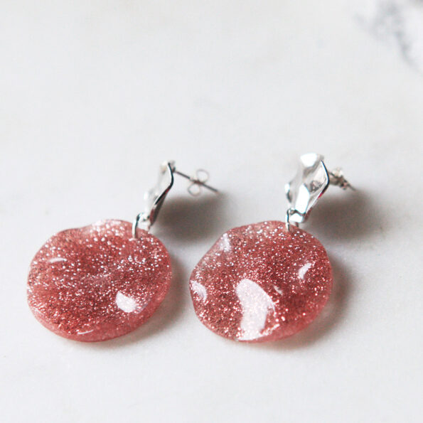 pink glitter wave earrings CROP NEXT ROMANCE jewellery australia crop
