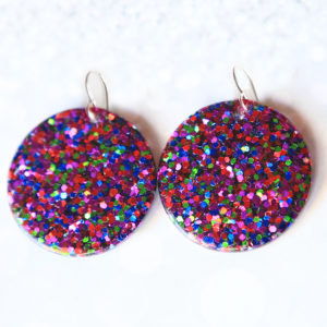 midi colourful resin earrings drop dangle silver gold unique next romance jewellery handmade in australia