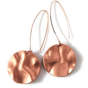 Copper WAVE COIN earrings by Next Romance Jewellery Melbourne