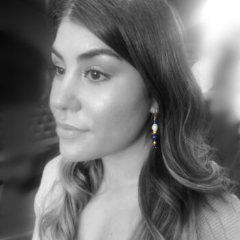 gemline lapis pearl bead bar earrings unique original jewellery handmade in australia New Next Romance