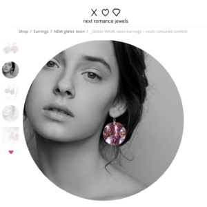 unique handmade resin glitter earrings by next romance jewellery australia