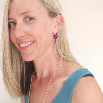 mini small resin coin dot earring on model small colourful resin earrings drop dangle silver gold unique next romance jewellery handmade in australia