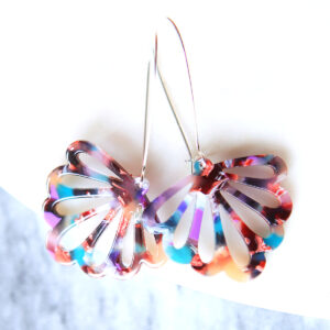 teal butterfly earrings long drop colourful new next romance jewellery australian handmade