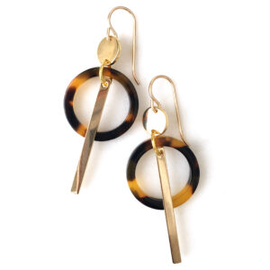 tortiseshell circle and bar earrings NEXT ROMANCE jewellery
