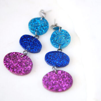 fuschia blues triple drop resin earrings new next romance jewellery matt finish.jpeg