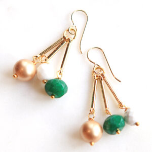 gold pearl emerald light earrings next romance jewellery australia