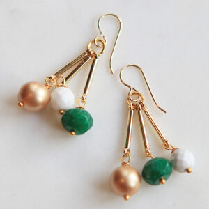 gold pearl emerald light earrings next romance jewellery australia
