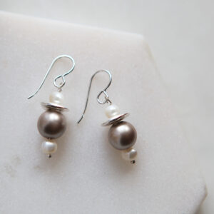 grey pearl mini galaxy earrings silver new next romance unique handmade earrings melbourne australia