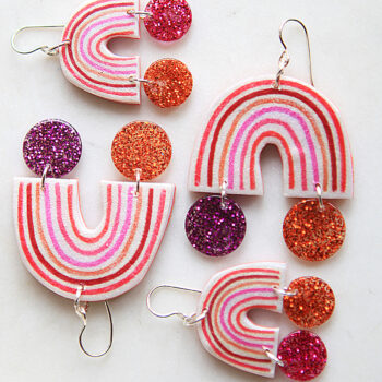 iso rainbow Little Hope earrings with a pot of glitter at the end new next romance jewellery australia